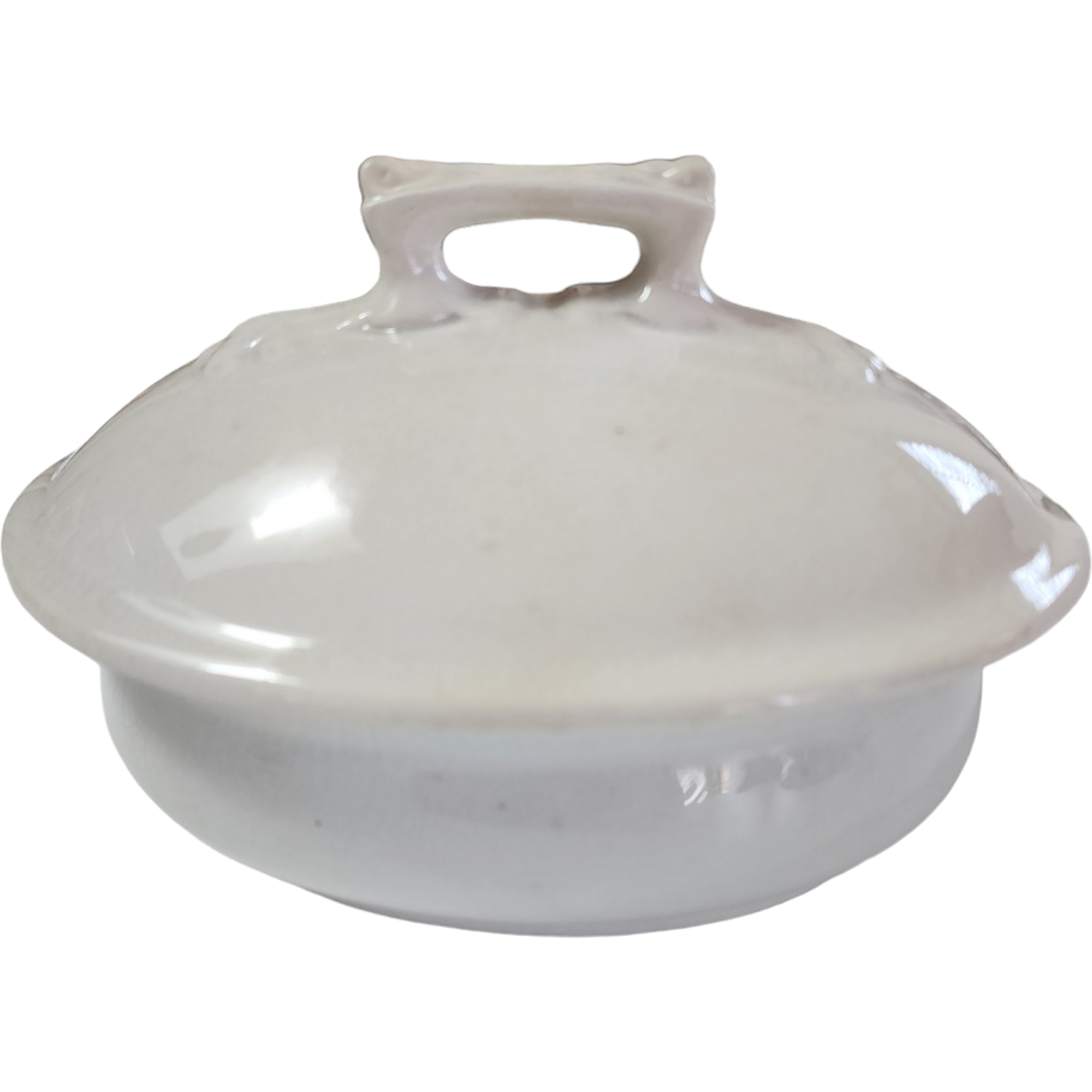 Ott & Brewer Etruria Pottery Covered White Royal Ironstone Soap Dish