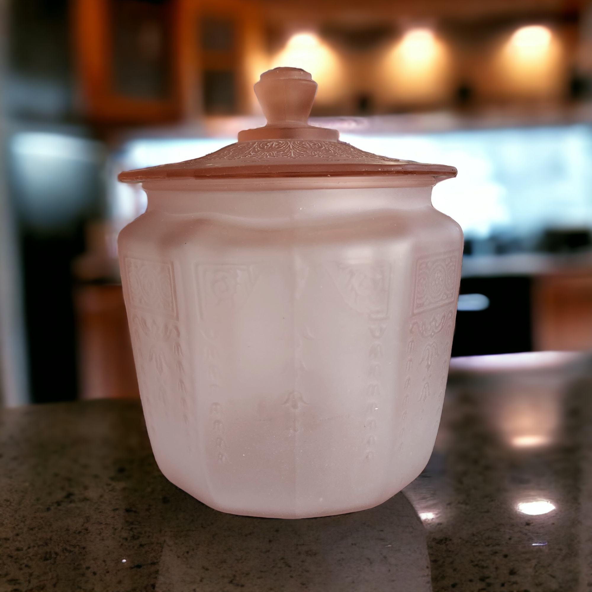 Vintage Anchor Hocking “Princess Pink” Depression Glass Cookie Jar /hg –  Pathway Market GR