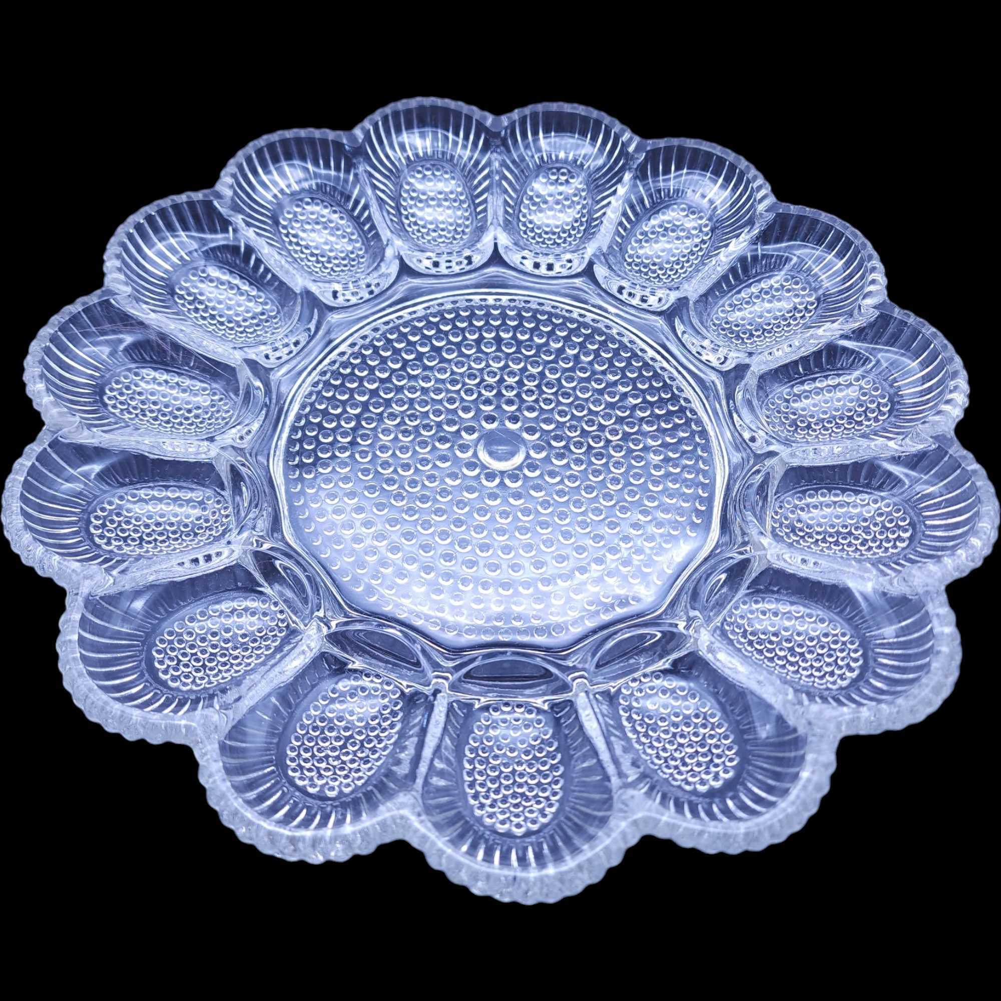 Indiana Glass Hobnail Clear 15 Egg Round Egg Relish Tray