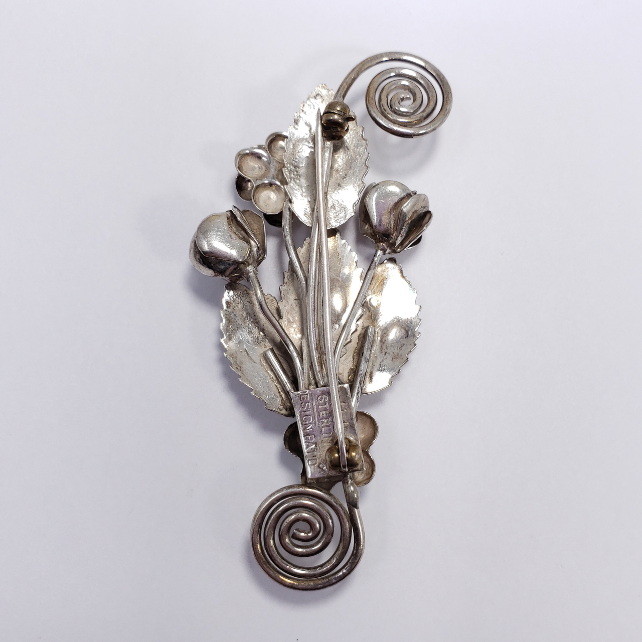 1950s Vintage Costume Jewelry Diamond Rhinestone Leaf/flower Form