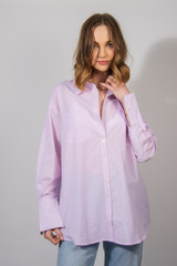 Chloe Shirt in Lilac & White Stripe