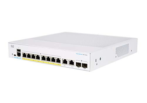 Cisco CBS350-8FP-2G Business Series 8-Port PoE+ Managed Smart Switch [Cisco Refresh] (Renewed)