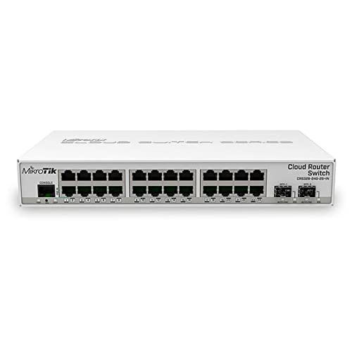 MikroTik Cloud Router Switch 326-24G-2S+in with RouterOS, W125742110 (326-24G-2S+in with RouterOS L5 License, Desktop case CRS326-24G-2S+in, Managed, Gigabit Ethernet)