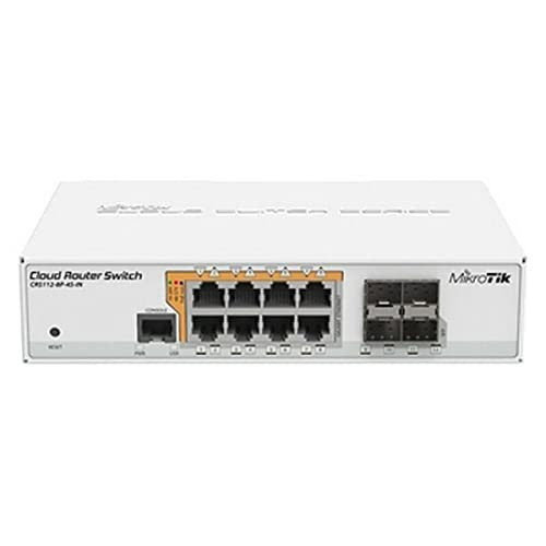MikroTik Gigabit Ethernet Smart Switch with PoE-out and RouterOS L5 (CRS112-8P-4S-IN)