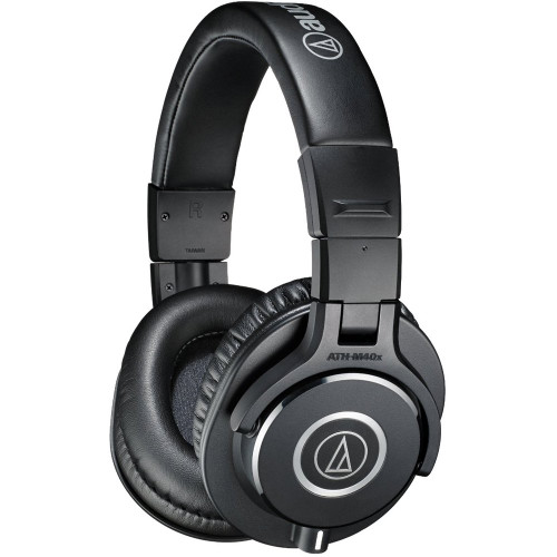 Audio-Technica ATH-M40x Professional Studio Monitor Headphone, Black, with Cutting Edge Engineering, 90 Degree Swiveling Earcups, Pro-Grade Earpads/Headband, Detachable Cables Included