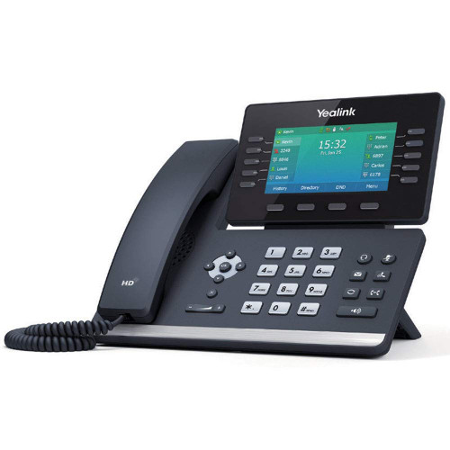 Yealink T54W IP Phone, 16 VoIP Accounts. 4.3-Inch Color Display. USB 2.0, 802.11ac Wi-Fi, Dual-Port Gigabit Ethernet, 802.3af PoE, Power Adapter Not Included (SIP-T54W)