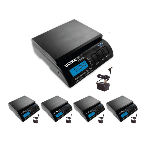My Weigh UltraShip 55lb. Digital Scale Pro Savings for Pizzeria, Restaurant, Bakery, or Shipping Usage Battery or AC Operated 4-Pack