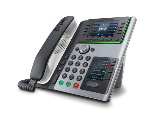 Poly Edge E400 IP Desk Phone (Plantronics + Polycom) Ð Designed for Hybrid Work Ð 8-line Keys Supporting up to 32 Lines - Integrated Bluetooth for Mobile Phone and Headset Pairing