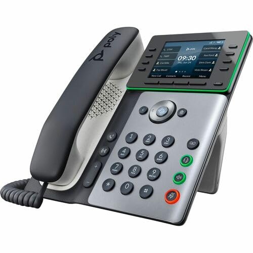 Poly Edge E350 IP Phone - Corded - Corded/Cordless - Wi-Fi, Bluetooth - Desktop, Wall Mountable - Black - VoIP - IEEE 802.11a/b/g/n/ac - 2 x Network (RJ-45) - PoE Ports