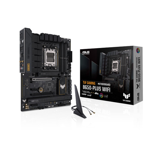 ASUS TUF Gaming B650-PLUS WiFi AMD B650 AM5 Ryzenª Desktop 9000 8000 and 7000 ATX Motherboard, 14 Power Stages, PCIe¨ 5.0 M.2, DDR5 Memory, WiFi 6 and 2.5 Gb Ethernet, USB4¨ Support Aura Sync