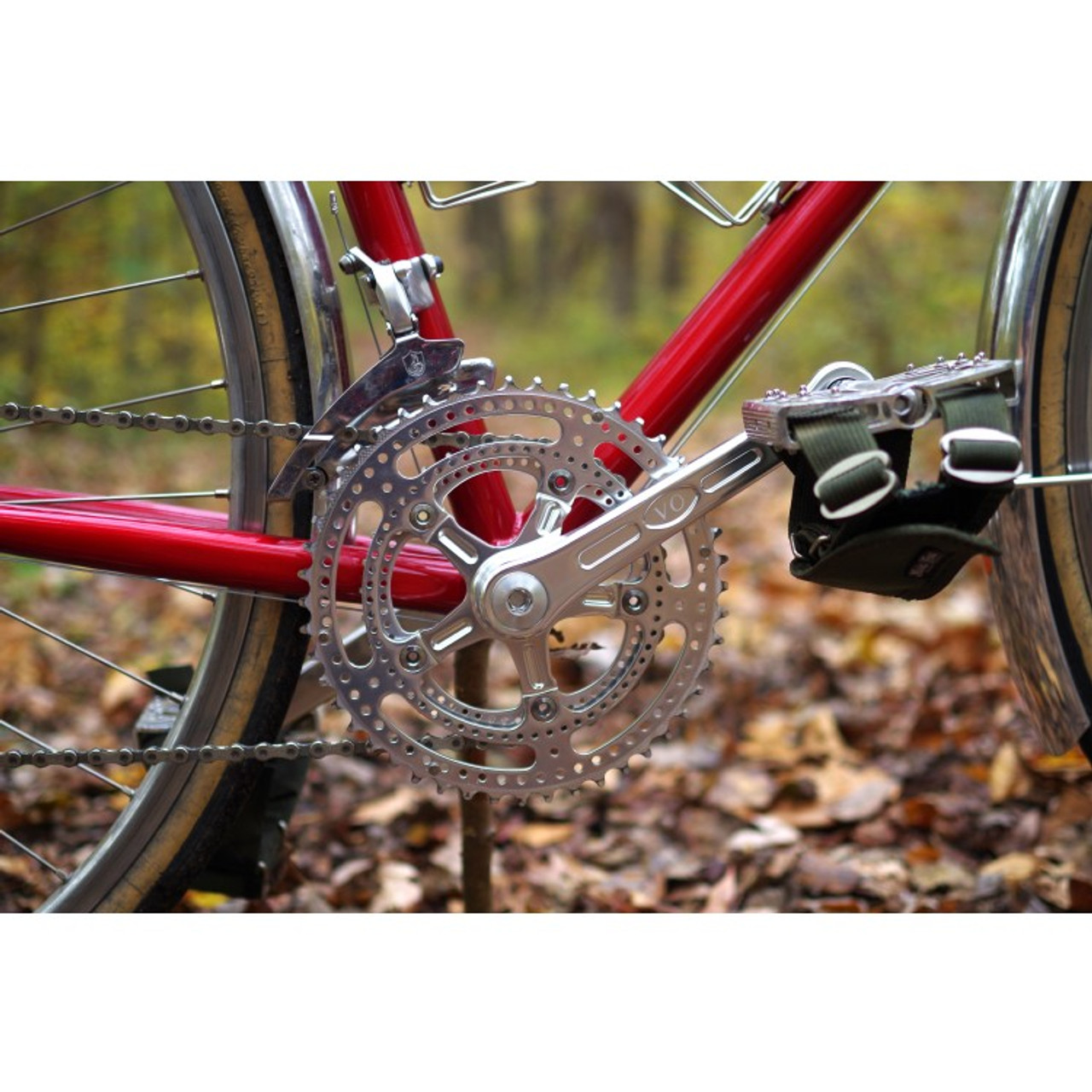 Velo Orange Grand Cru Drillium 110 Fluted Double Crankset - Freshtripe