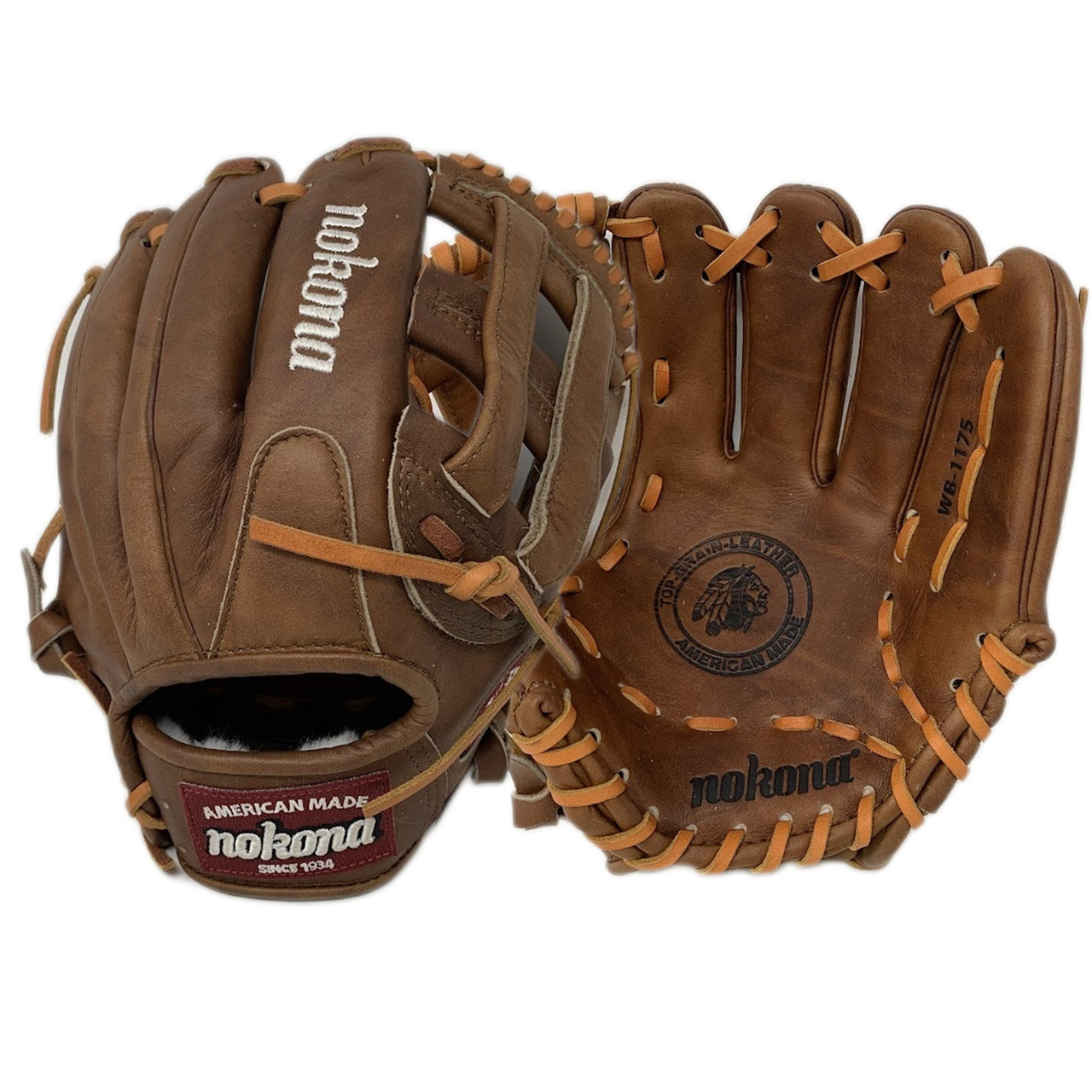 Nokona WB-1175H Walnut 11.75 Baseball Glove H Web (Right Handed Throw)