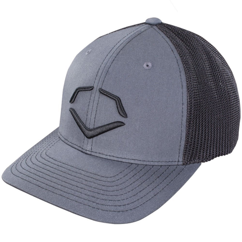 EvoShield Steed Stripe Mesh Flexfit Hat Black Grey Small Medium