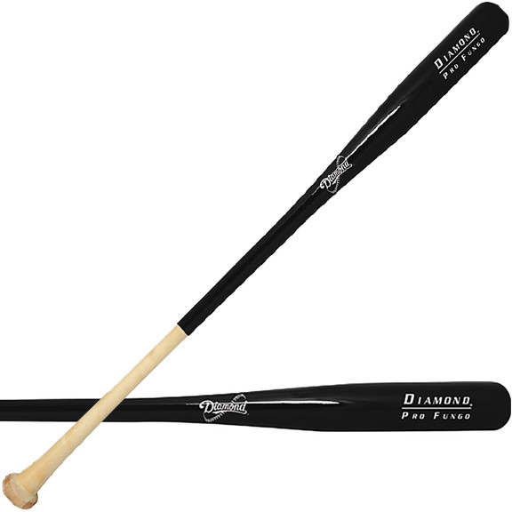 Diamond Fungo Baseball Bat 33 Wood inch Black Ballgloves