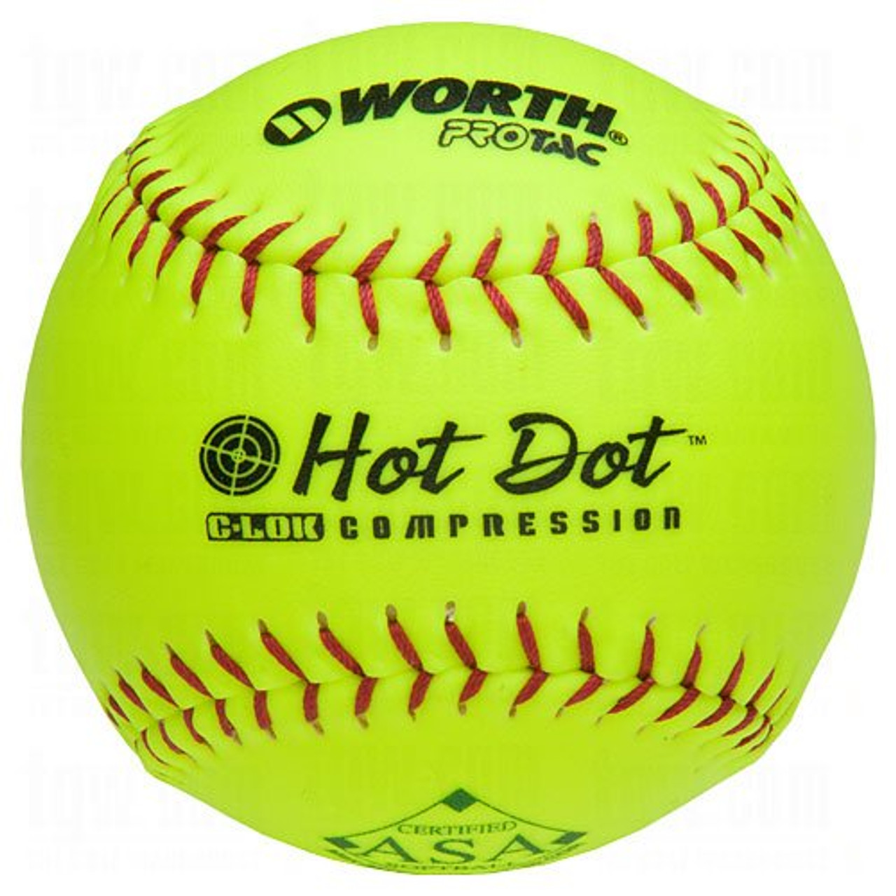 Worth ASA 11 PRO TAC HOT DOT Slowpitch Softballs