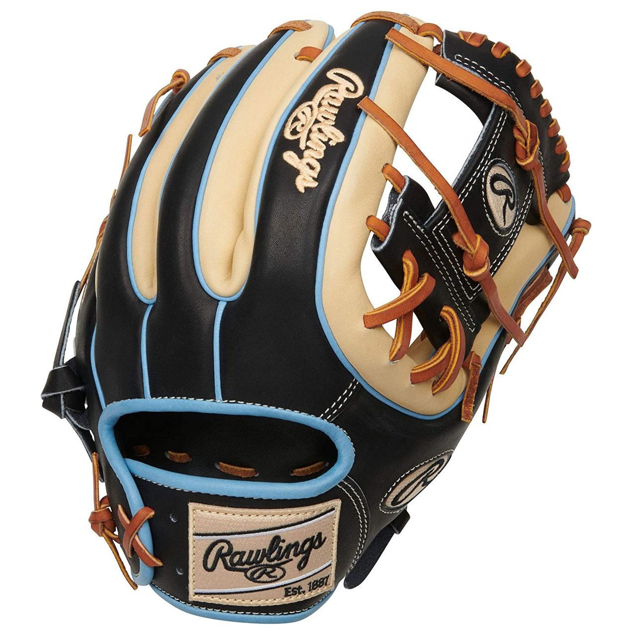 Rawlings Heart of The Hide Baseball Glove Pro I Web 11.75 inch Black Camel  Tan Right Hand Throw