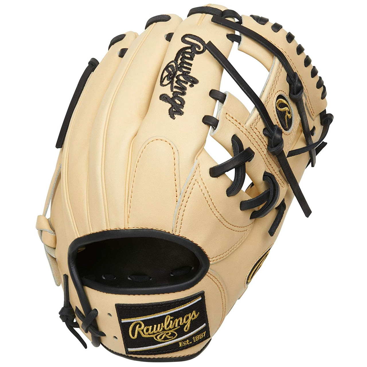 Rawlings Heart of The Hide Baseball Glove Camel Black I Web 11.5 inch Right  Hand Throw