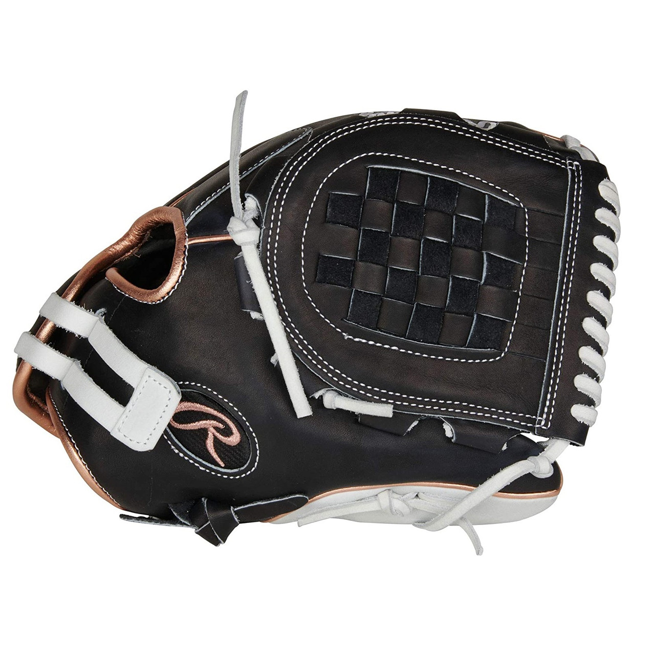 Rawlings Heart of The Hide Black Rose Gold Softball Glove Basket Web 12  inch Right Hand Throw