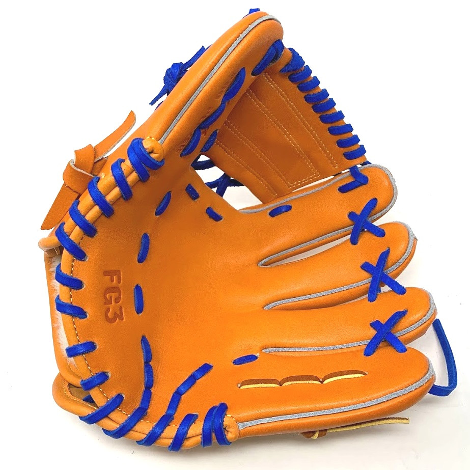 Classic Baseball Glove 11 Inch One Piece Orange Royal Laces Right