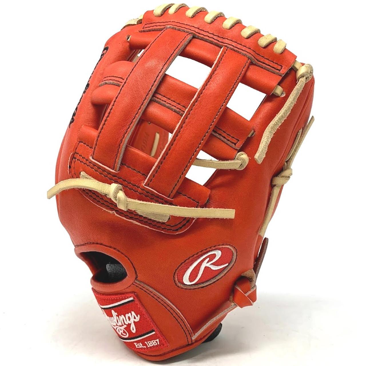 Men's Rawlings Heart of the Hide 12 RHT Baseball Glove Black/Red 