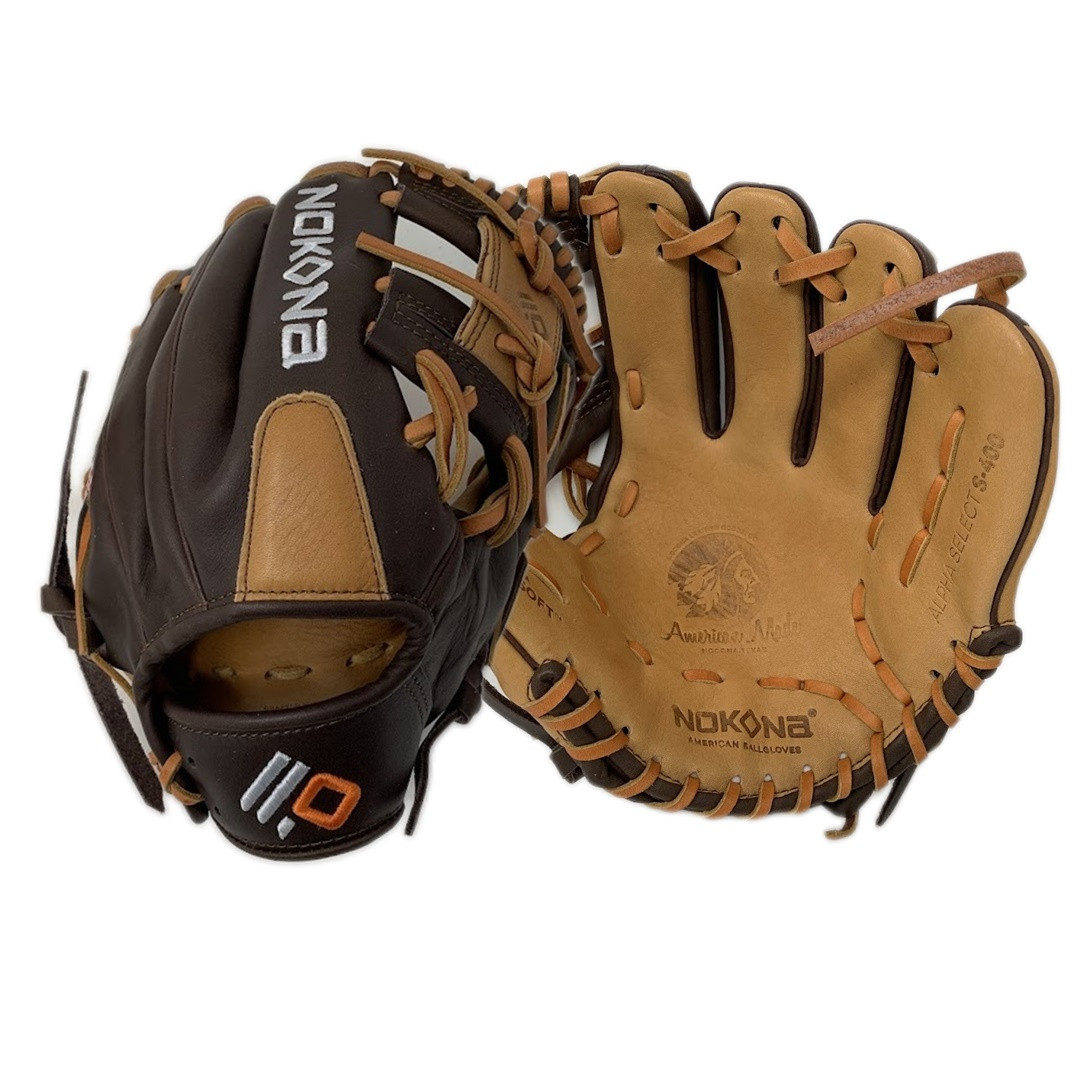 Nokona Alpha S-400 11.5 Select Fit I Web 14U Baseball Glove Right