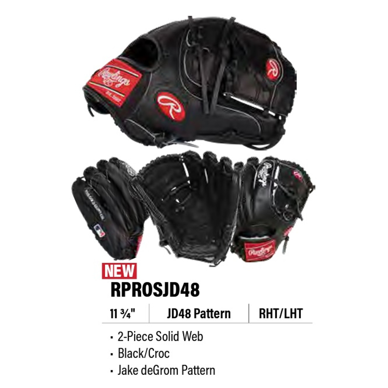 Rawlings 2024 Pro Preferred Series RRPROSJD48 Baseball Glove J.DEGROM  GAMEDAY PATTERN 11.75 Right Hand Throw - Ballgloves
