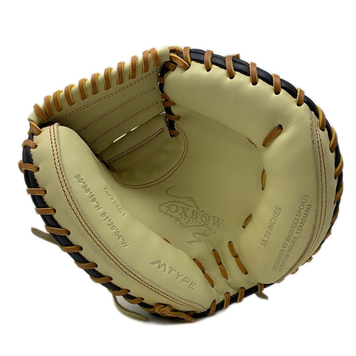Marucci Oxbow M TYPE 235C1 33.50 Catchers Mitt Solid Web Camel Tan