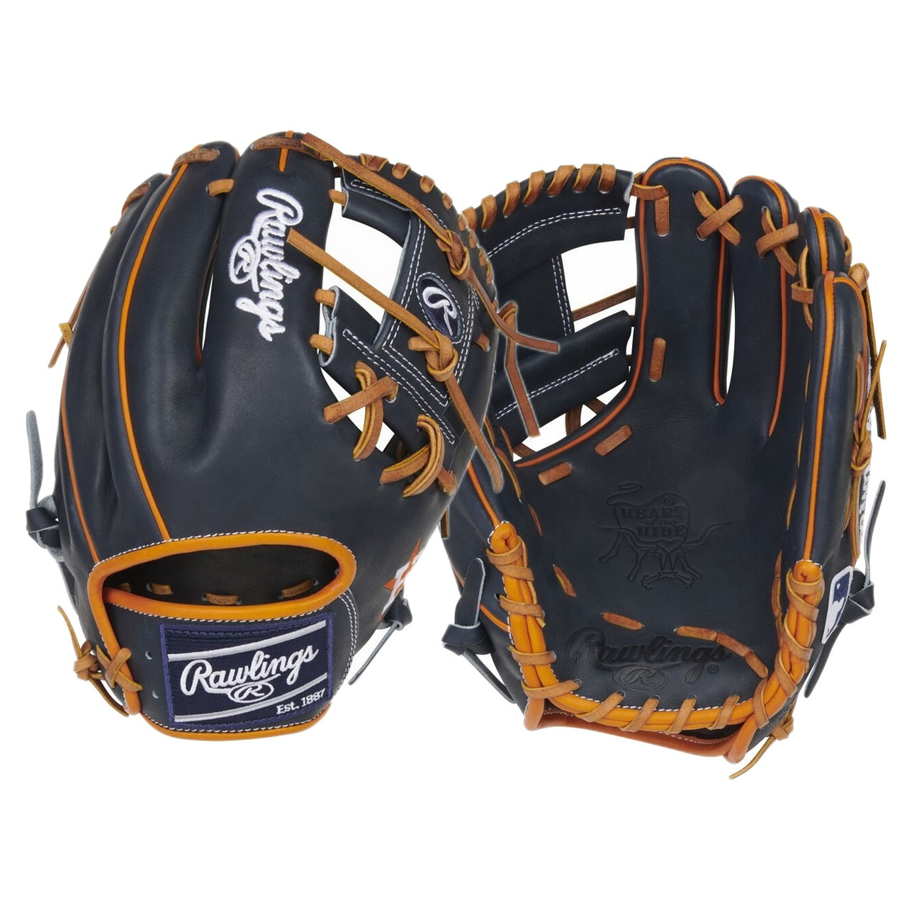 Rawlings, Houston Astros Heart of The Hide Glove, 11.5-Inch, Standard, Pro I-Web, Conventional Back, Adult, Right Handed