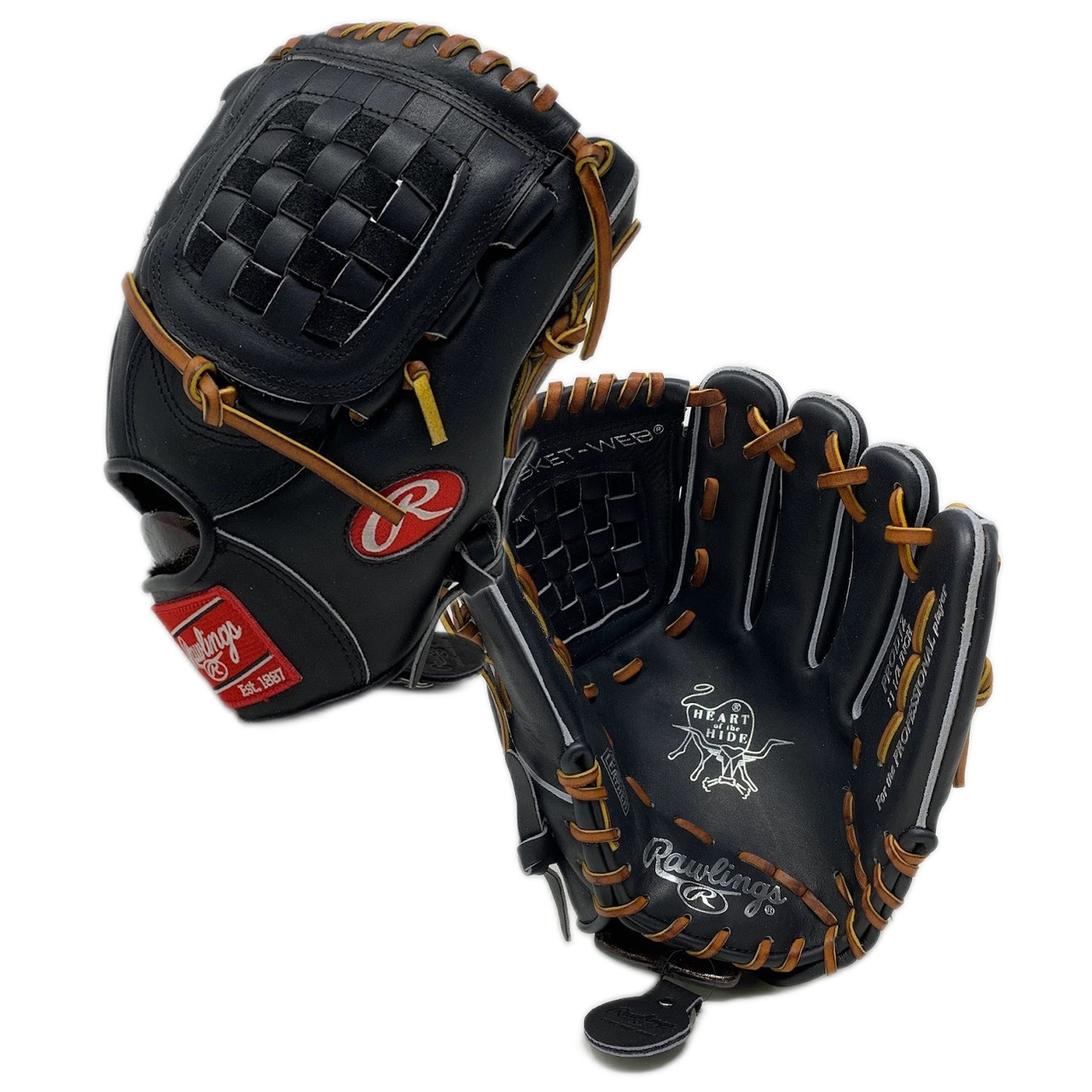 Rawlings Heart of the Hide Black Horween DJ2 Baseball Glove 11.5 BK TN  Right Hand Throw