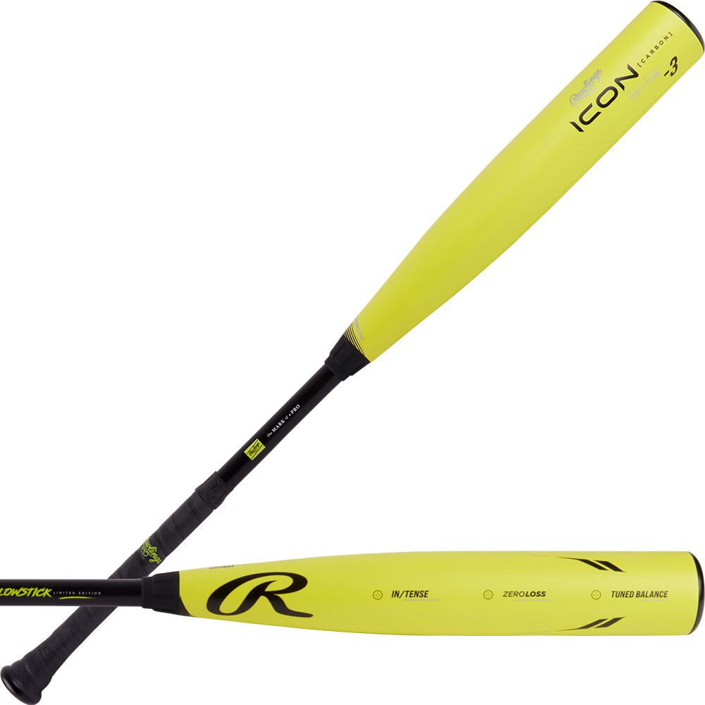 Rawlings ICON Glowstick Baseball Bat BBCOR -3 33 inch 30 oz