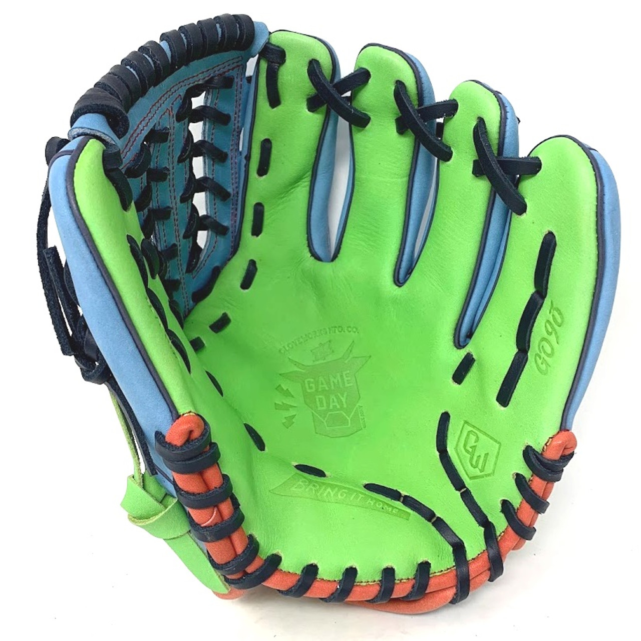 Gloveworks Blue Green 11.75 Inch Trap Web Baseball Glove Right Hand Throw