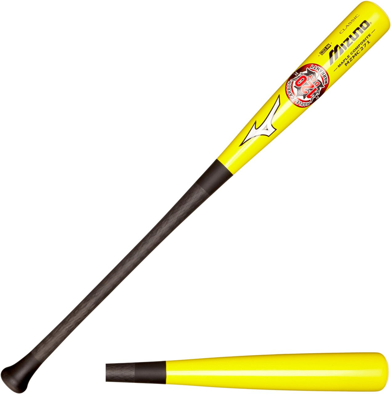 Mizuno Composite Maple Carbon Wood Baseball Bat Yellow and Black