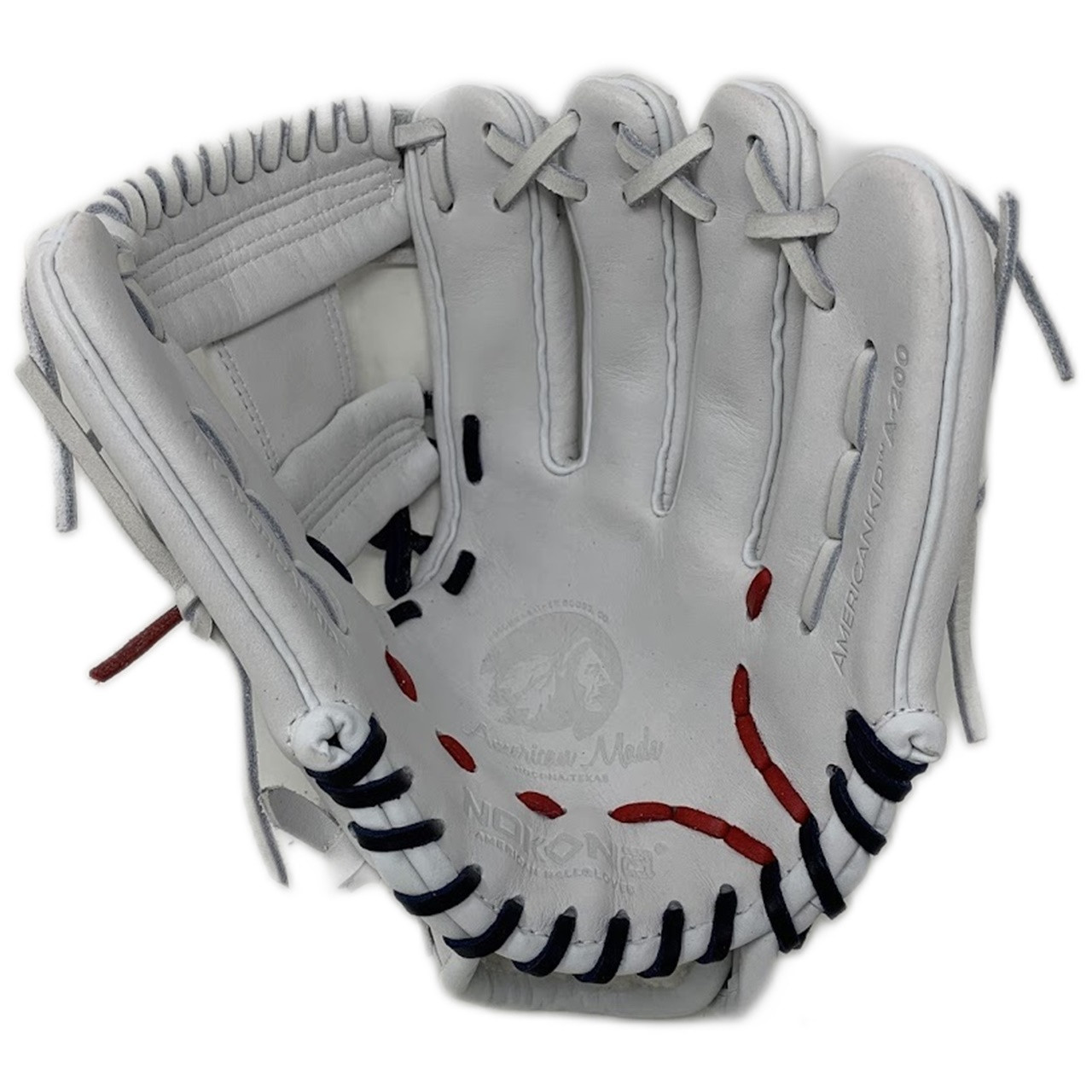 【1/23-25有明手渡し可】FIFTEEN LOVE~NKzip white Nokona American Kip Select Youth Baseball Glove White 11.25 Right