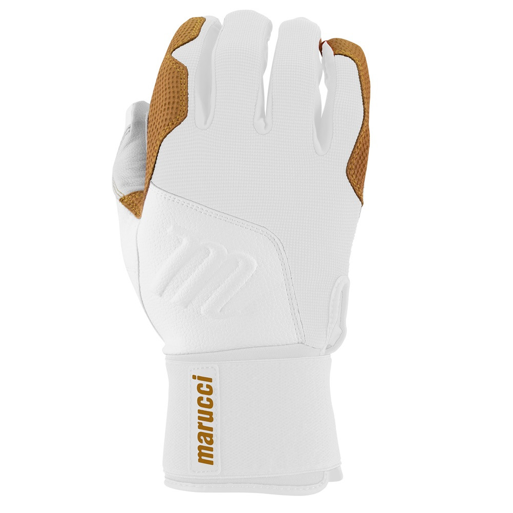 Marucci Blacksmith Full Wrap Batting Gloves White White Adult Medium