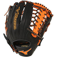 Mizuno GMVP1277PSE3 MVP Prime Baseball Glove 12.75 inch (Black-Orange, Right Hand Throw)