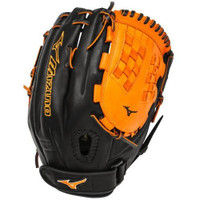 Mizuno GMVP1250PSEF3 Fastpitch Softball Glove 12.5 inch (Black-Orange, Right Hand Throw)