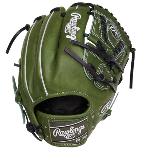 Rawlings Heart of the Hide Military Green Baseball Glove 11.75 One Piece Web Left Hand Throw