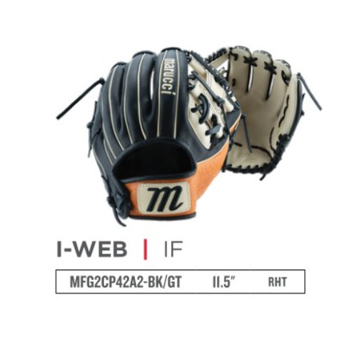 Marucci Capitol Series 2024 M TYPE 42A2 11.50 Baseball Glove I Web Right Hand Throw Black Gator Tan