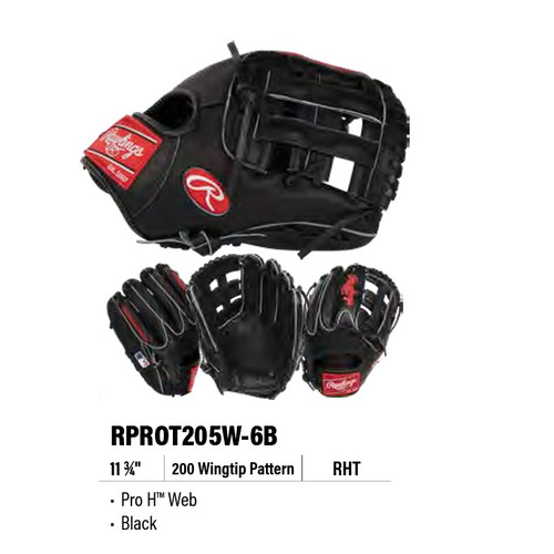 Rawlings Heart of the Hide Traditional Series Baseball Glove 11.75 RPROT205W-6B Right Hand Throw