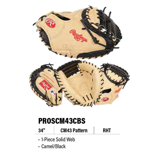 Rawlings Pro Preferred Series Catchers Mitt RPROSCM43CBS Baseball Glove 34 Right Hand Throw