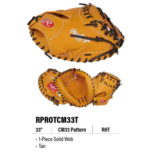 Rawlings Heart of the Hide Traditional Series Catchers Mitt Baseball Glove 33 RPROTCM33T Right Hand Throw