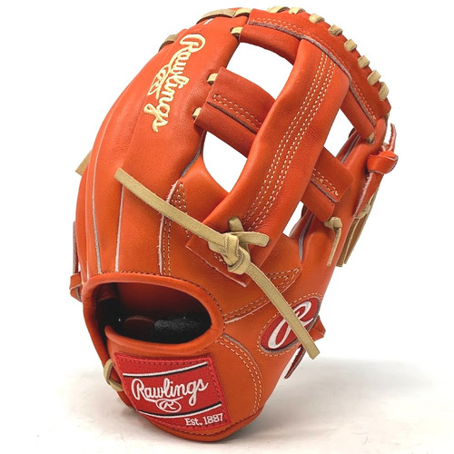 Rawlings Red Orange Heart of the Hide 11.5 Inch TT2 Baseball Glove Right Hand Throw