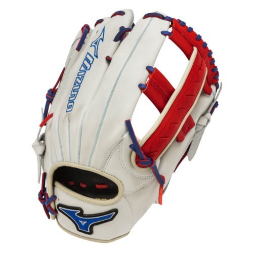 Mizuno Slowpitch GMVP1250PSES3 Softball Glove 12.5 inch (Silver-Red-Royal, Right Hand Throw)