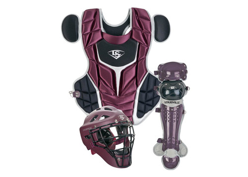 Louisville Slugger Series 5 3-Piece Fastpitch Catchers Set Intermediate Maroon Black