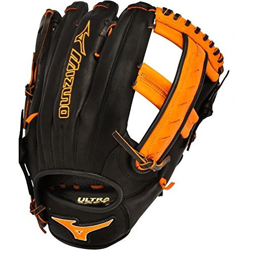 Mizuno Slowpitch GMVP1250PSES3 Softball Glove 12.5 inch (Black-Orange, Right Hand Throw)