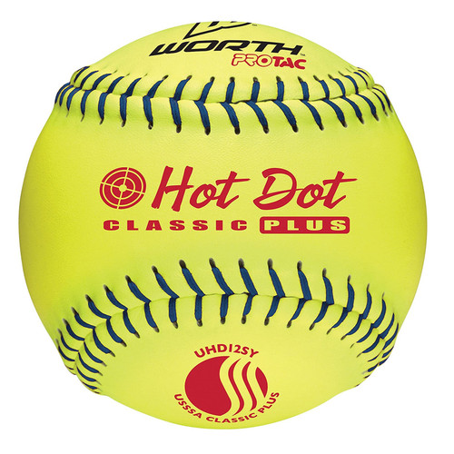 Worth 12 inch USSSA Hot Dot Slowpitch Softballs 1 Dozen