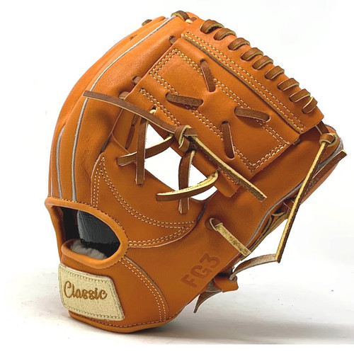 Classic Baseball Glove 11 Inch One Piece Orange Right Hand Throw