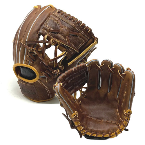 Classic Baseball Glove 11.25 Inch One Piece Oil Chestnut Right Hand Throw