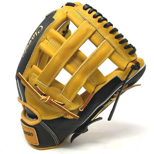 Classic Baseball Glove 12.75 Inch H Web Tan Black Lace Right Hand Throw