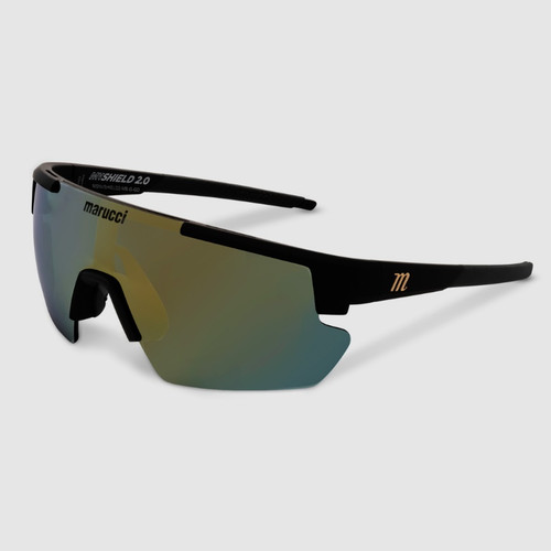 Marucci Shield 2.0 Performance Sunglasses Matte Black Grey with Gold Mirror